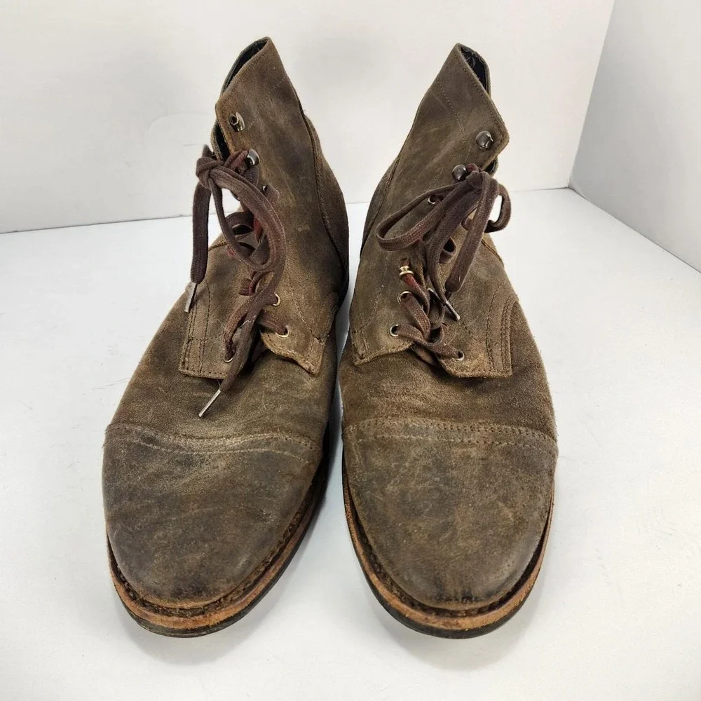 Thursday Boot Co. Men's 11.5 Brown Suede Cap Toe Lace-Up Ankle Boots